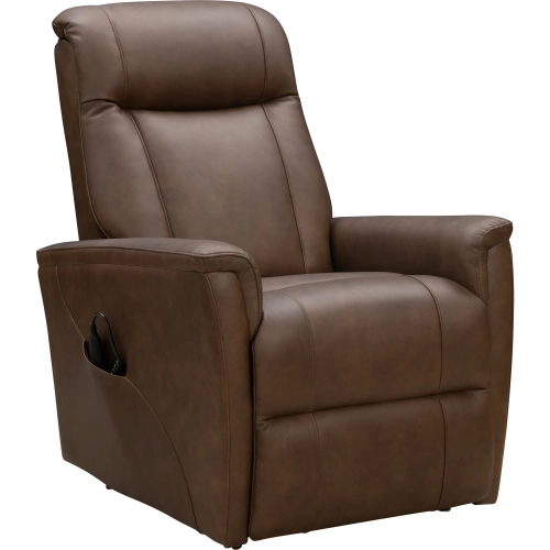 Kayson Power Lift Recliner with Power Headrest, Lumbar & Heat in Walnut Brown Top-Grain Leather